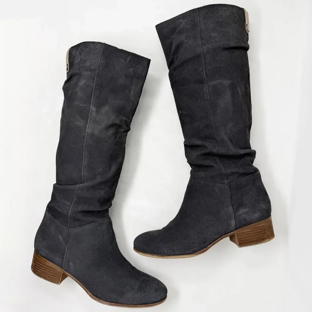 [Steve Madden] Gray Pondrosa Suede Leather Tall Knee High Slouchy Boots Size 9